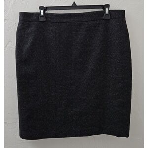 Ann Taylor Women's‎ Black With White Dots Pencil Skirt Size 16 Career Work Lined